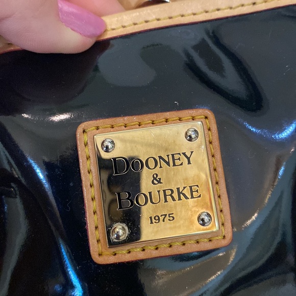 Dooney and Bourke, black patent satchel. - Picture 3 of 17